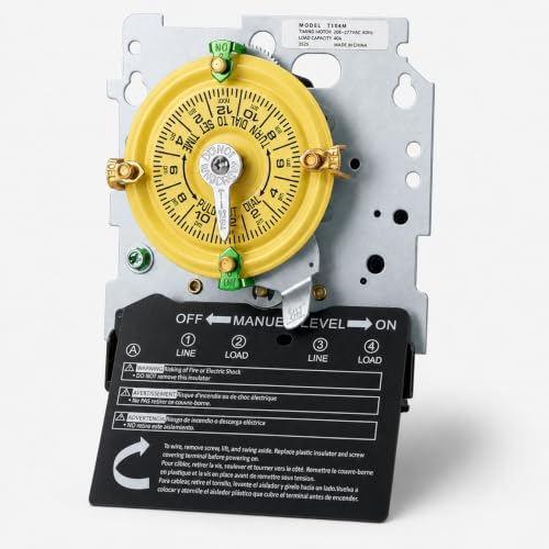 T104M Mechanical Timer Switch, 208-277V 40A Time Switch, Pool Pump Timer, 12 ON/Off 24Hour T104M for Light Lighting WaterHeater Fan and HVAC Systems by Unknown