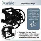 Dumble RV Extension Cord Reel Stand - 50-100ft Black Steel RV Electrical Cord Roll Up or Camper Hose Organizer Spool - Image 3
