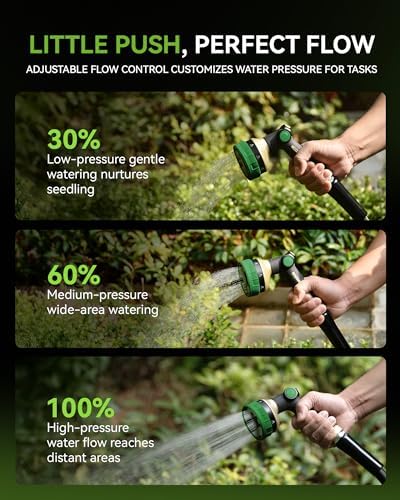 RAINPOINT Hose Sprayer Nozzle Heavy Duty - 2 Pack 8 Spray Patterns Garden Hose Nozzle with Adjustable Flow Control for Watering Plants, Washing Cars,Washing Pets, Thumb Control (2 Packs, Olive Green) - Image 4