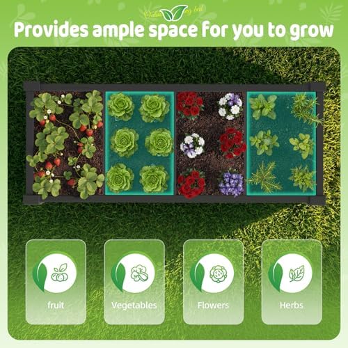 Vixzen Raised Garden Bed Outdoor,Reinforced Large Planter Box with Wheels & Storage Shelf,Mobile Planter Bed Box for Backyard, Patio, Balcony (Black, 21Gal（43.31"×17.72"×33.66"）) - Image 3
