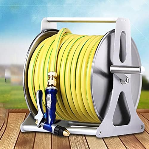 Portable Stainless Steel Wall Mount Hose Reel (Silver +DN15 25m yellow pipe) - Image 2