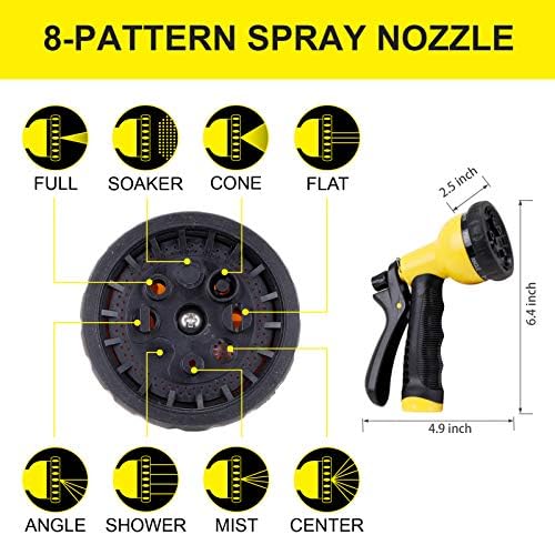 Metal Garden Hose 50FT - Stainless Steel Heavy Duty Water Hose with Metal Nozzle & 8 Function Sprayer, Portable & Lightweight Kink Free Yard Hose, Outdoor Hose - Image 4