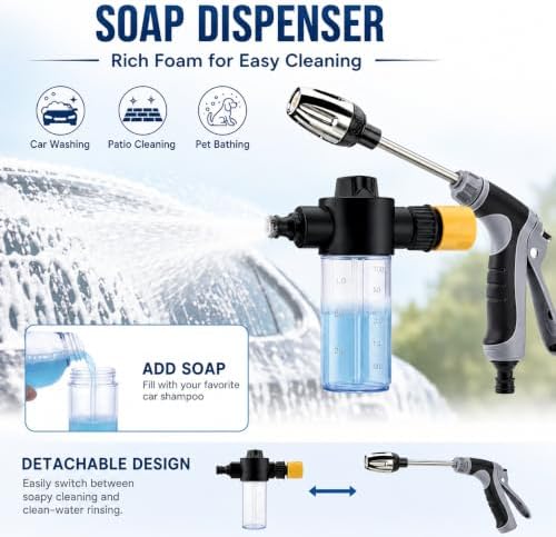 Power Blast Plus Pressure Washer, Jet Hose Nozzle High Pressure with Soap Dispenser, 3 Spray Modes 360° Rotating Pressure Washer Nozzle - Image 3