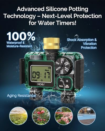 MOES 2 Zone Sprinkler Timer for Garden Hose,Brass Inlet Water Timer - Image 2