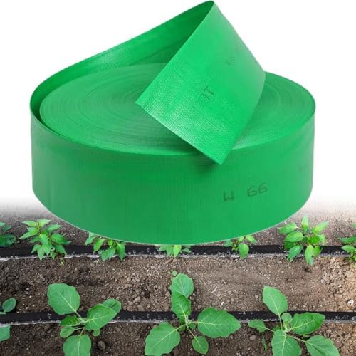 Flat Soaker Hose, Garden Soaker Hose System for Foundation Watering, 1/1.5/2/2.5/3" Drip Hose, Heavy Duty Water Saving Irrigation Hose for Flower Beds, Lawn, Vegetable(1inch-50m/164ft) by Unknown