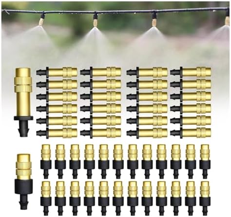 50PCS Adjustable Brass Sprayer Spray Nozzle for microdrop Garden Irrigation Spray(50pcs T1 x AB508C) - Image 2