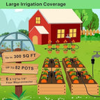 250FT Drip Irrigation System for Garden - 50FT 1/2" Main Tube & 200FT 1/4" Branch Tubing, Brass Splitter, Quick Connect Design, Perfect for Outdoor Plants, Raised Beds, Greenhouses - Image 4