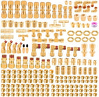 251Pcs DOT Air Line Fittings Push Lock Air Fittings & Brass Air Nylon Tube Compression Fittings Kits,1/4" 1/8" 3/8" 1/2" NPT Push To Connect Fittings Quick Connect Air Hose Fittings Assortment by ANRIWT