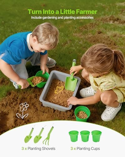 VEVOR Mud Kitchen, Outdoor Mud Kitchen for Kids, Wood Outdoor Play Kitchens with Spoons, Sink, Sunshade Canopy, Swivel Wheels, Cookware Pots and Accessories, Wooden Play Kitchens for Home, Lawn - Image 5