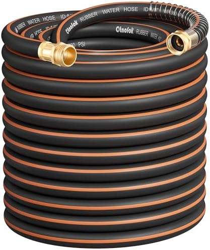 Heavy Duty Garden Hose 100 ft x 5/8", 5-Layer Hybrid Water Hose by otnofok