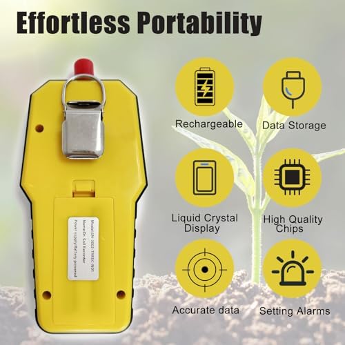 7 in 1 Soil Tester, Nitrogen Phosphorus Potassium NPK Tester, Handheld Soil PH Meter Kit, Temperature, Conductivity, Moisture, EC Meter for ​Petrochemical, Agriculture - Image 3