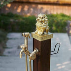 Freestanding Outdoor Garden Hose Holder Stand with Brass Faucet, Heavy Duty Metal Water Hose Storage Stake Rack for Backyard, Antifreeze Cracking(Hose Included) (Color : - Image 3