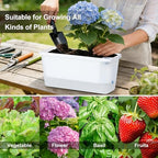 Oliz Window Box Planter 4 Packs, 14 Inches Rectangle Flower Pots with Breathable Drainage Holes, Pots for Vegetables, Herbs, Flowers, Garden Windowsill Balcony (Translucent White) - Image 6
