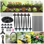 120FT Drip Irrigation System for Garden: Quick Connect 1/4" PE Tubing 18Pcs Automatic Water Sprinkler Kit Adjustable Misting Part Watering Hose, Outdoor Raised Bed Plants Flower Yard Greenhouse by Unknown
