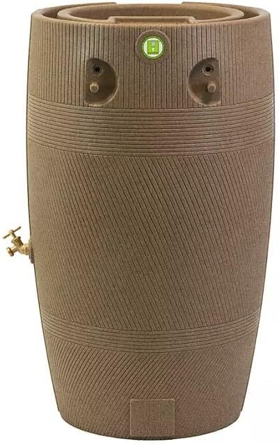 Impressions Havana Rain Barrel and Planter Top, 50 Gallon Capacity, Khaki Granite (2 Pack) - Image 4