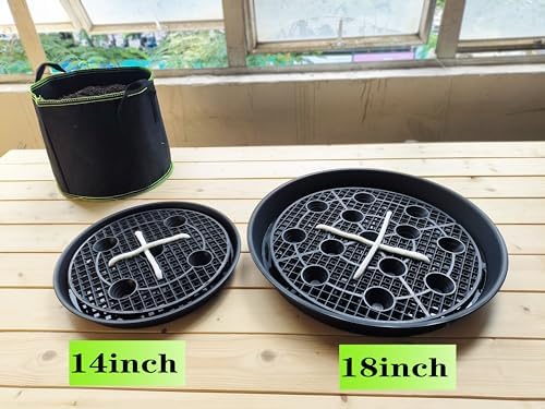 Plastic Plant Saucer Stand,2-Pack 18 19 inch, Elevated Plant Saucer Self-Watering Fabric Pot Base, Use Nonwoven Grow Bags, Plant Saucers Flower Pot Tray for Indoor-Outdoo and Grow Tents Greenhouses - Image 6