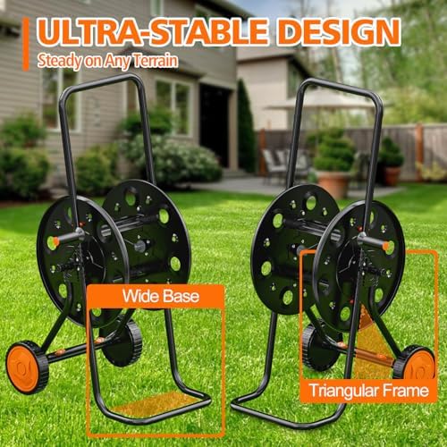 SPECILITE Garden Hose Reel Cart, Fits 75-150 Ft Hose, with Wide Stable Base - Image 3