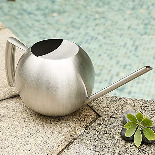 Pissente Stainless Steel Watering Can 1L 32oz, Long Spout Round Sprinkling Pot for Indoor Outdoor Home Garden Plants - Image 7