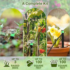 Drip Irrigation Kit for Garden, Raised Beds, Lawn - Adjustable Watering System with Drip Emitters, 5/16" & 1/4" Tubing, Barbed Fittings - Image 3