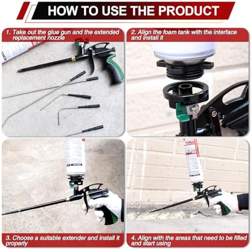 2 Pcs Professional Foam Spray Gun, with 4 long Nozzles,tubular - Image 5