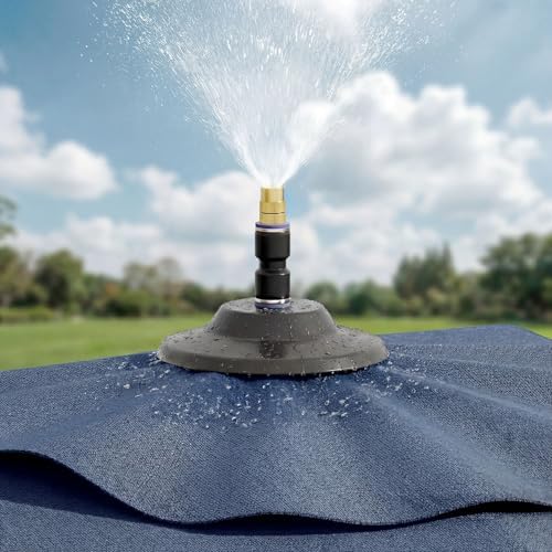 Timechee 15 FT Outdoor Patio Umbrella with Cooling Misting System, Rechargeable Electric Mist Pump, Type-C Charging, 2-3 Hours Use, Large Beach Umbrella with Base for Backyard - Image 6