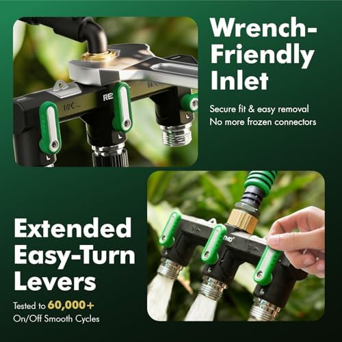 Restmo 3 Way Garden Hose Splitter Heavy Duty 100% Metal Body - Image 4