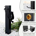 Outdoor Stainless Steel Garden Water Column - Freestanding Hose Stand with Double Outlet Faucet, Decorative Yard Hydrant Fountain for Patio & Backyard (27.5 x 4.7 in) - Image 5