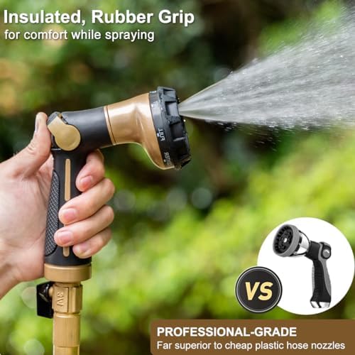 FANHAO Metal Hose Sprayer with 8 Spray Patterns+16 Inches Metal Watering Wand - Image 5