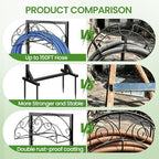Garden Hose Holder, Heavy Duty Freestanding Hose Stand Holds 160FT with 4-Spike Stable Base, Metal Hose Hanger with Storage Basket for Yard, Lawn, Garden - Image 6