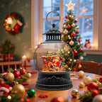 Christmas Snow Globe, Christmas Decorations Indoor, Glittering Santa Snow Scene with Music and 6H Timer, USB Lined/Battery Operated, Christmas Lantern for Holiday Decorations, Tabletop Decor for Home by LLIBTYT