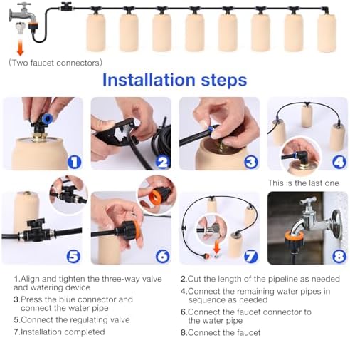 8pcs Ollas Irrigation System 3.1x3.1x6in Irrigation System for Garden Hydroponic Watering System Plant Watering Devices for Garden 17oz Patio and Hanging Baskets Indoor Plant Watering System - Image 3