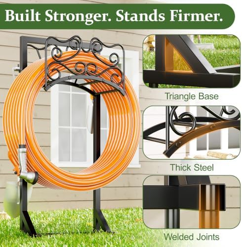 Garden Hose Holder Water Freestanding Heavy Duty Water Hose Holder for Outside with 4 Spikes - Image 4