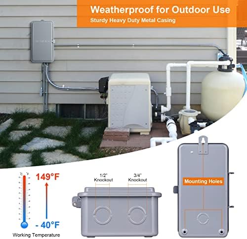 SURAIELEC Mechanical Pool Timer, 40Amp 2HP, 120/240/277VAC, Metal Enclosure - Image 5