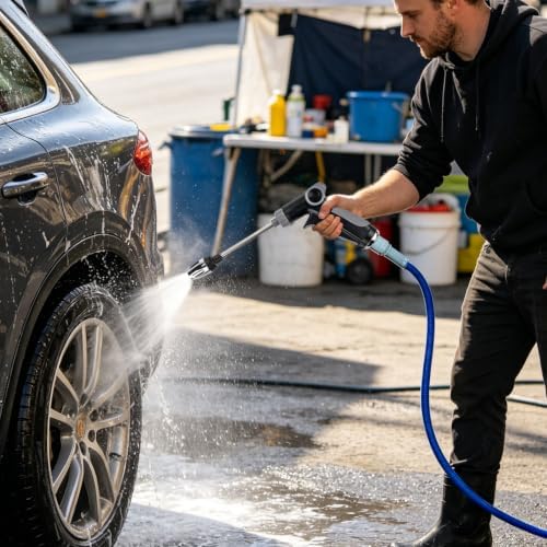 High Pressure Water Sprayer Pressure Washer Nozzle Powerful Car Wash Sprayer Adjustable Multi-Function Cleaning Tool for Garden Patio Driveway Foam Bottle - Image 4