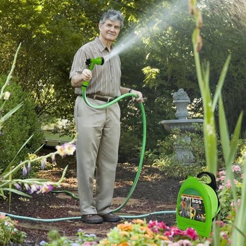Armo® 10M Mini Garden Hose Pipe 32FT Hosepipe with 7 Pattern Spray Nozzle Gun Retractable Garden Hose Reel for Patio Balconies - Image 3