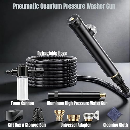 High Pressure Magic Water Gun Set, 3X Expandable Hose, Multi-mode Alloy Spray Nozzle, Lightweight Handheld Washer for Car Garden Patio Cleaning (1, 22 ft) - Image 2