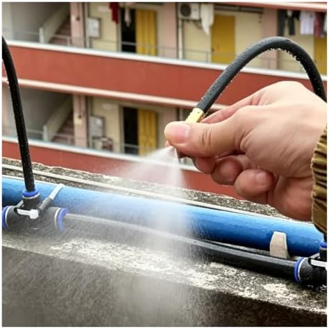 Adjustable Gooseneck Misting Kit, 360° Flexible Bendable Brass Atomizing Mist Nozzles, 16 33 66 98 131 164ft Misting Nozzles Irrigation Kit for Workshop(32.8'/393.7"/10m) by Unknown