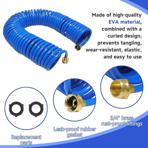 Coil Hose,3/8" EVA Coil Garden Hose 25 FT,Curly Water Hose - Image 2