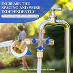 EJW Hose Splitter 3 Way, Garden Hose Splitters,High Flow Garden HoseSplitter, Heavy Duty Faucet Splitter,three wayHose Connector，Spigot Splitter, three Way Hose Manifold Valve 3/4 Inch GHT Thread. - Image 7