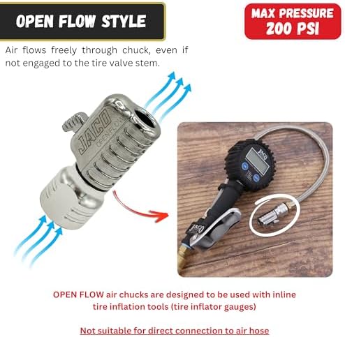 JACO Lightning S2 Quick-Connect Tire Air Chuck - 1/4" F-NPT (Open Flow) (2-Pack) - Image 3