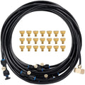 Misting Cooling System for Patio and Garden, 49 ft / 15 Meters Outdoor Mister, 21 Nozzles DIY Misters Kit, Low Pressure Watering System, Brass Nozzles, US Standard Connector by Unknown