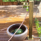Floor Mounted Faucet Outdoor Water Pipe Vertical Fountain Irrigation Column,Freestanding 37in Outdoor Garden Water Column - Square Vertical Design with Double Outlet Faucet, Perfect for Easy - Image 2