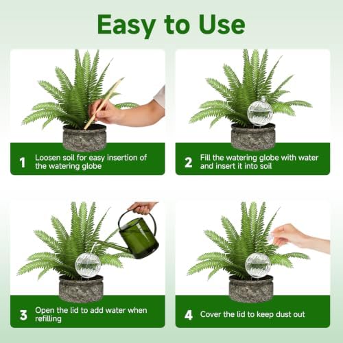 Plant Watering Globes, 26oz Extra Large Top Fill Self Watering Globes, Water Globes, Plant Water Bulbs, Watering Bulbs for Indoor Outdoor Planters, Water Plants While Away 3-Pack - Image 4