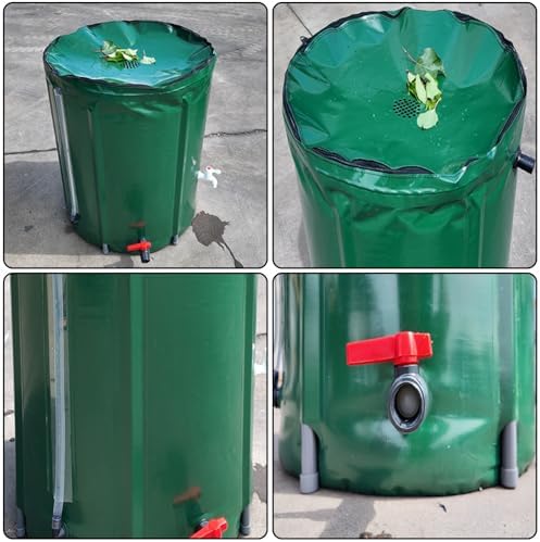 Folding Rainwater Collection Barrel with Filter and Spigot, Portable Water Storage System for Garden and Patio Use - Image 4