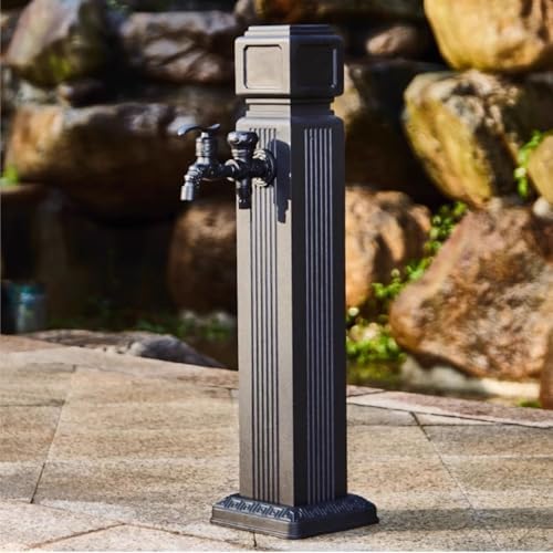 Outdoor Stainless Steel Garden Water Column/Hose Stand with 15M High Pressure Water Pipe, Decorative Fountain with Faucet,Antifreeze Anti-Rust Courtyard Water Faucet,26in by RNQZ