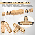 CheeMuii 76 Pcs Brass DOT Air Line Fittings Kit DOT Push to Connect Fitting - Image 4
