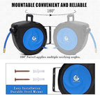 G GOOD GAIN Air Hose Reel Retractable 3/8 in x 50 ft, Max 300PSI, Blue - Image 6