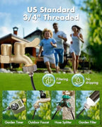 Misters for Outside Patio with Water Filter - 80Ft(24.5M) Misting System Line 30 Brass Mist Nozzles Brass Adapter(3/4") Patio Misters for Cooling Outdoor Greenhouse Backyard Porch Garden Party Pool - Image 4