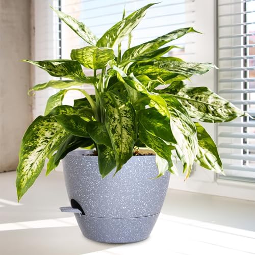 WSMKSZ 12/10/9 inch Self Watering Pots for Indoor Outdoor Plants, Set of 3 - Image 6
