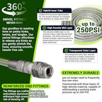 100 FT Heavy Duty Garden Hose, 1/2 ID x 100FT Durable Outdoor Water Hose - Image 2